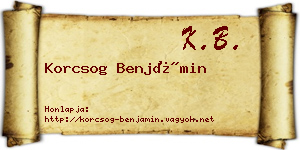 Korcsog Benjámin névjegykártya