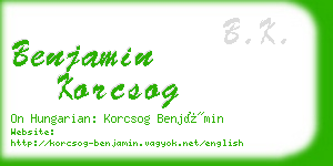 benjamin korcsog business card